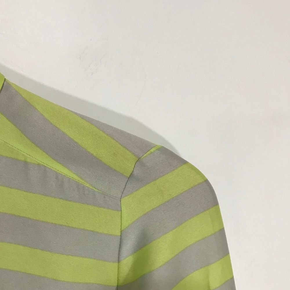 Ann Taylor Light Gray and Green Stripe Top - Picture 7 of 8